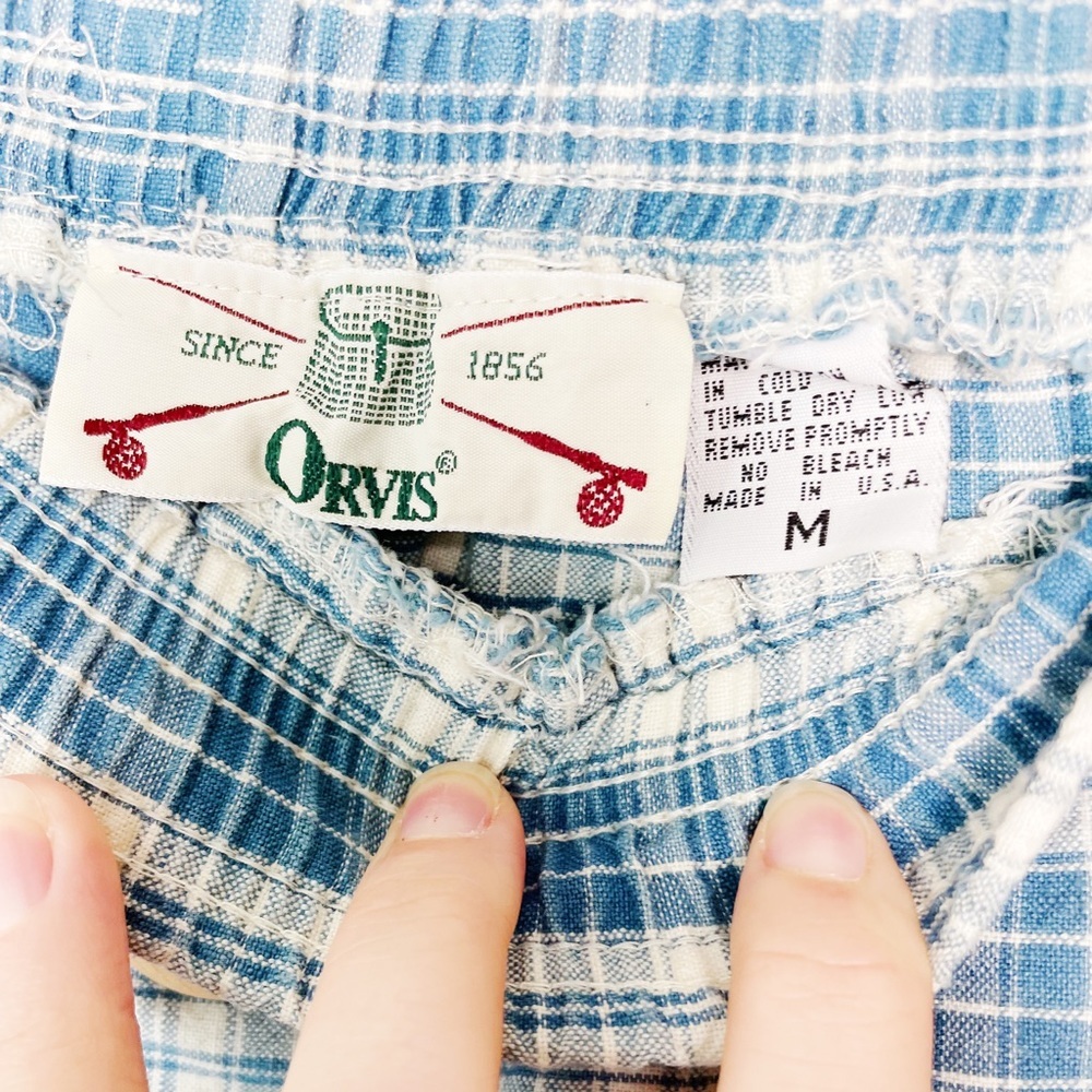 SOLD vintage gingham milk maid midi skirt sky blue size m - Picture 3 of 4
